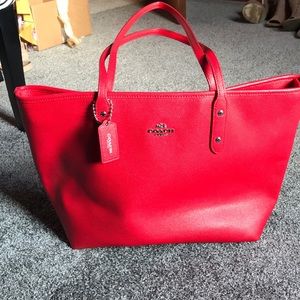 Red coach handbag